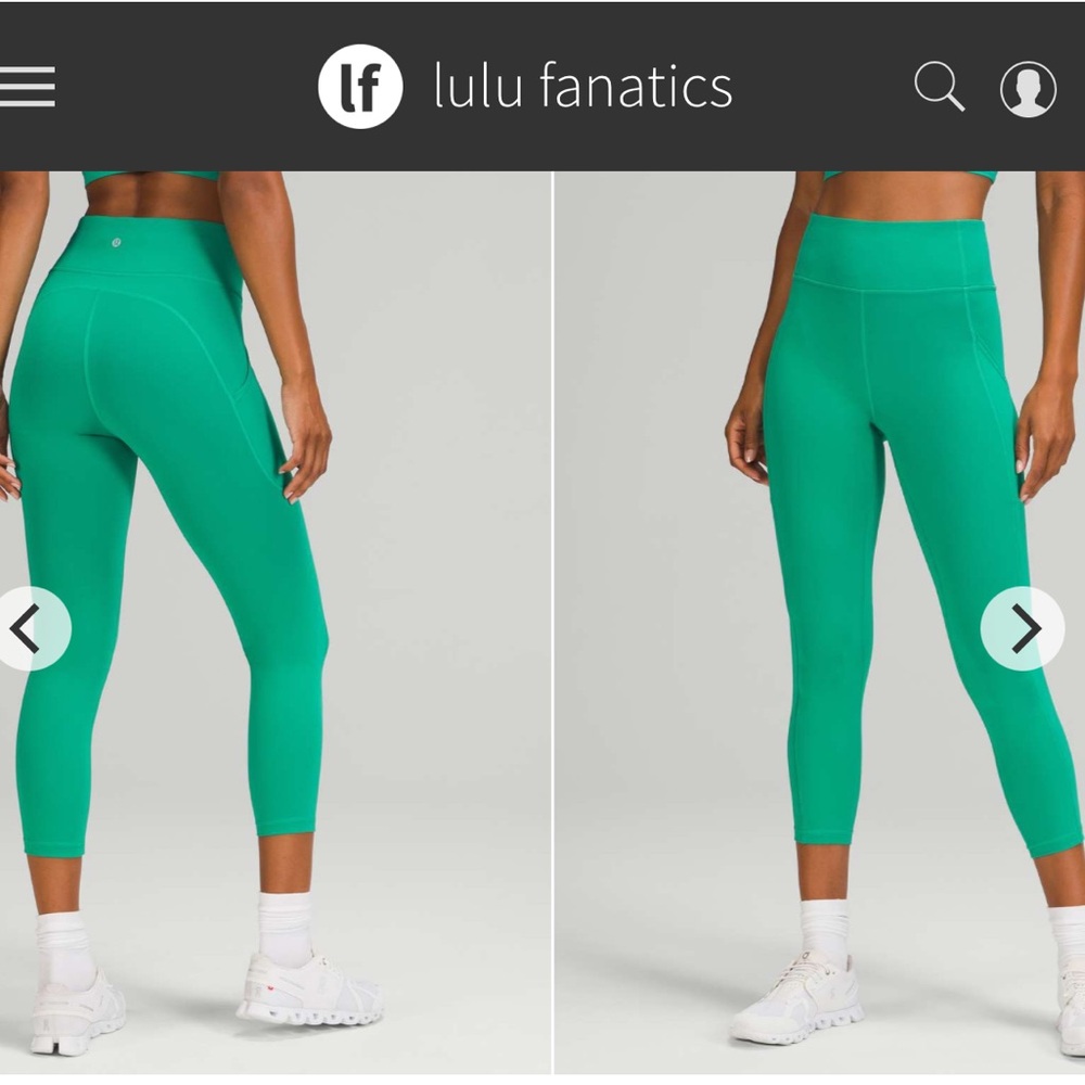Lululemon High Rise Invigorate 23” Tight w Pockets Sz 8 Maldives Green Leggings